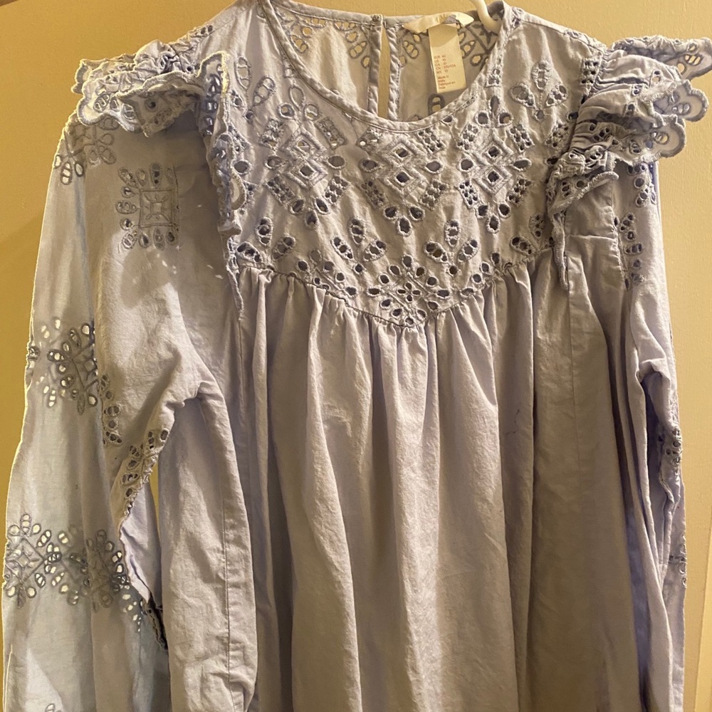 Eyelet shirt blouse